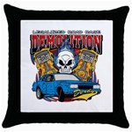 Demolition Derby Throw Pillow Case (Black) Front