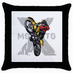 Moto X Wheelie Throw Pillow Case (black) by MegaSportsFan