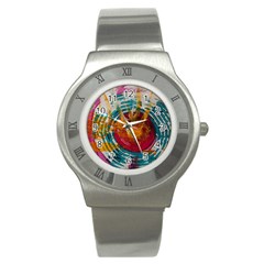 Art Therapy Stainless Steel Watch (slim) by StuffOrSomething