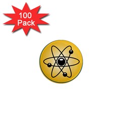 Atom Symbol 1  Mini Button Magnet (100 Pack) by StuffOrSomething