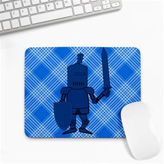 Blue Knight On Plaid Small Mouse Pad (rectangle) by StuffOrSomething