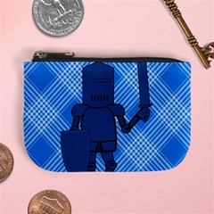 Blue Knight On Plaid Coin Change Purse by StuffOrSomething