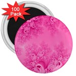 Soft Pink Frost of Morning Fractal 3  Button Magnet (100 pack) Front