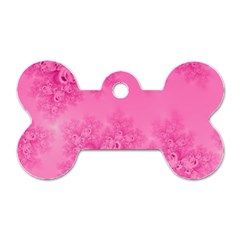 Soft Pink Frost Of Morning Fractal Dog Tag Bone (two Sided) by Artist4God