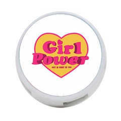 Girl Power Heart Shaped Typographic Design Quote 4-port Usb Hub (two Sides) by dflcprints
