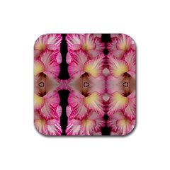 Pink Gladiolus Flowers Drink Coaster (square) by Artist4God