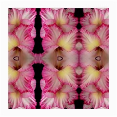 Pink Gladiolus Flowers Glasses Cloth (medium) by Artist4God