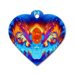 Escape From The Sun Dog Tag Heart (one Sided)  by icarusismartdesigns