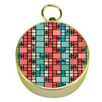 Red and green squares Gold Compass Front