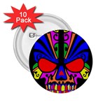 Skull In Colour 2.25  Button (10 pack) Front