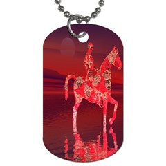 Riding At Dusk Dog Tag (one Sided) by icarusismartdesigns
