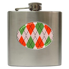 Argyle Pattern Abstract Design Hip Flask (6 Oz) by LalyLauraFLM