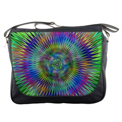 Hypnotic Star Burst Fractal Messenger Bag by StuffOrSomething