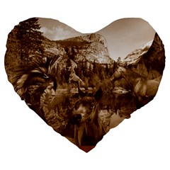 Native American Large 19  Premium Heart Shape Cushion by boho