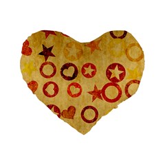 Shapes On Vintage Paper Standard 16  Premium Heart Shape Cushion  by LalyLauraFLM