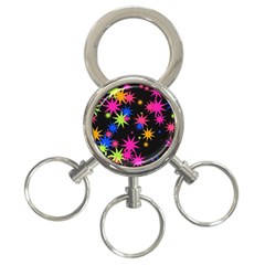 Colorful Stars Pattern 3-ring Key Chain by LalyLauraFLM
