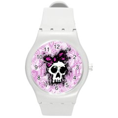 Sketched Skull Princess Plastic Sport Watch (medium) by ArtistRoseanneJones