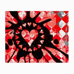 Love Heart Splatter Glasses Cloth (small, Two Sided) by ArtistRoseanneJones