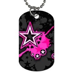 Pink Star Graphic Dog Tag (two-sided)  by ArtistRoseanneJones