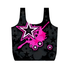Pink Star Graphic Reusable Bag (m) by ArtistRoseanneJones