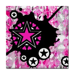 Pink Star Splatter Ceramic Tile by ArtistRoseanneJones