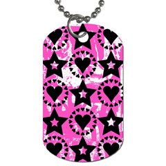 Star And Heart Pattern Dog Tag (two-sided)  by ArtistRoseanneJones