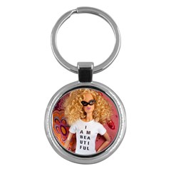 I Am Beautiful - Kinzie Key Chain (round) by tiffanygholar