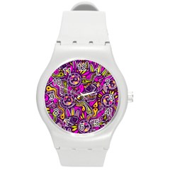 Purple Tribal Abstract Fish Plastic Sport Watch (medium) by KirstenStar