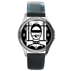 Bondage Round Metal Watches by ArtistRoseanneJones