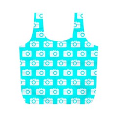 Modern Chic Vector Camera Illustration Pattern Full Print Recycle Bags (m)  by GardenOfOphir