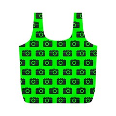 Modern Chic Vector Camera Illustration Pattern Full Print Recycle Bags (m)  by GardenOfOphir