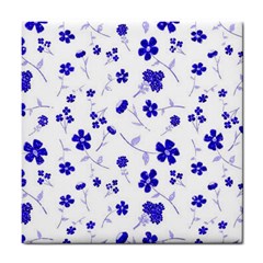 Sweet Shiny Flora Blue Tile Coasters by ImpressiveMoments