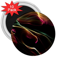 Glowing, Colorful  Abstract Lines 3  Magnets (10 Pack)  by FantasyWorld7