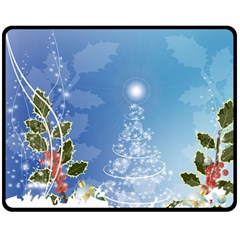 Christmas Tree Double Sided Fleece Blanket (medium)  by FantasyWorld7