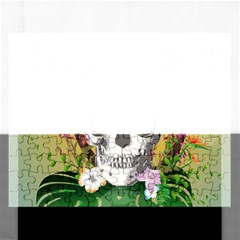 Funny Skull With Sunglasses And Palm Rectangular Jigsaw Puzzl by FantasyWorld7