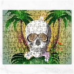 Funny Skull With Sunglasses And Palm Rectangular Jigsaw Puzzl Front