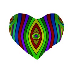Colorful Symmetric Shapes Standard 16  Premium Heart Shape Cushion  by LalyLauraFLM