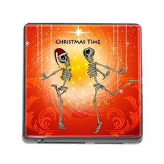 Dancing For Christmas, Funny Skeletons Memory Card Reader (square) by FantasyWorld7