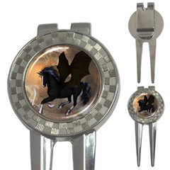 Awesome Dark Unicorn With Clouds 3-in-1 Golf Divots by FantasyWorld7
