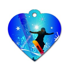Snowboarding Dog Tag Heart (one Side) by FantasyWorld7