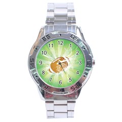 American Football  Stainless Steel Men s Watch by FantasyWorld7