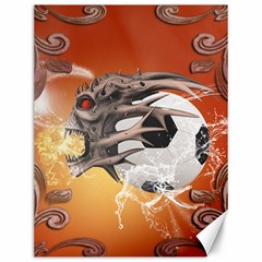Soccer With Skull And Fire And Water Splash Canvas 12  X 16   by FantasyWorld7