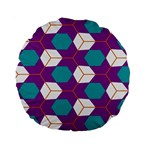 Cubes in honeycomb pattern Standard 15  Premium Round Cushion  Back