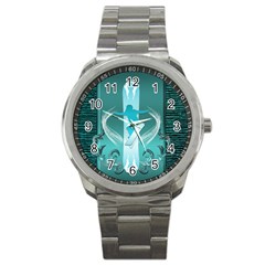 Snowboarder With Snowboard Sport Metal Watches by FantasyWorld7