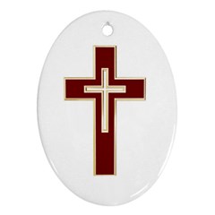 Red Christian Cross Ornament (oval) by igorsin