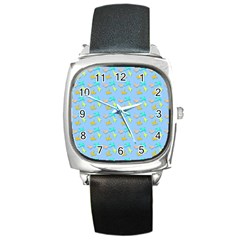 Birds Pattern2 Square Metal Watches by LovelyDesigns4U