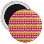Scallop Pattern Repeat In ‘la’ Bright Colors 3  Magnets Front