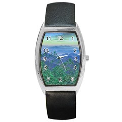 Fantasy Landscape Photo Collage Barrel Metal Watches by dflcprints