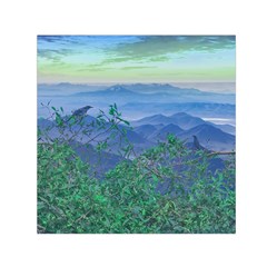 Fantasy Landscape Photo Collage Small Satin Scarf (square) by dflcprints