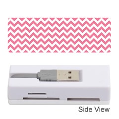 Pink And White Zigzag Memory Card Reader (stick)  by Zandiepants